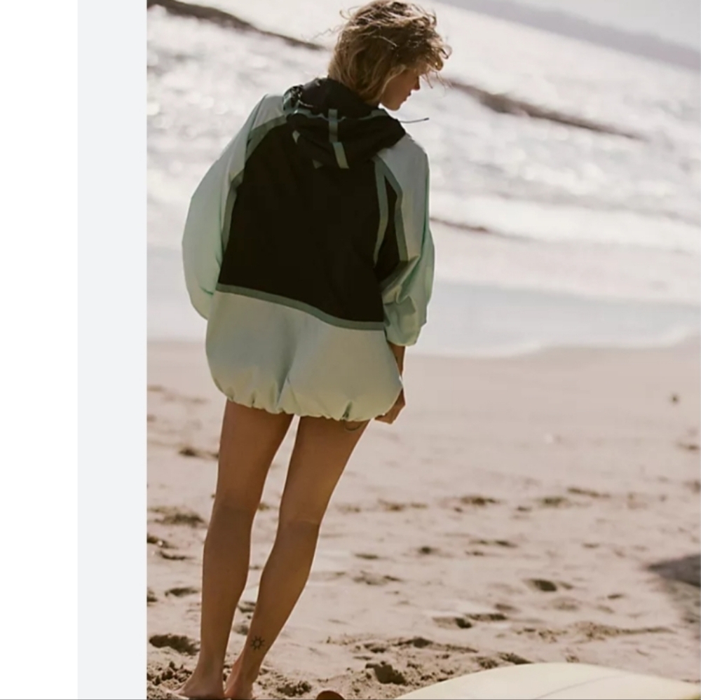 Free People Like The Wind Anorak In Cactus Green S NWT - Picture 3 of 14